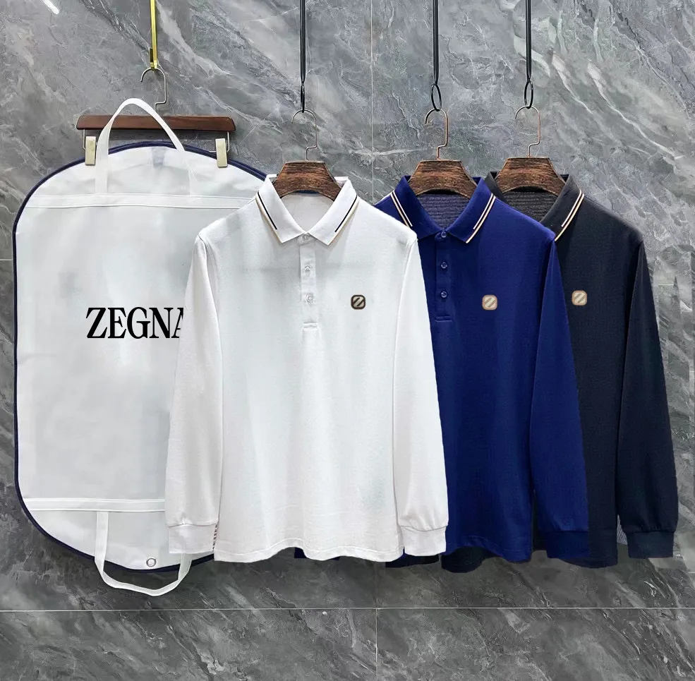 Zegna 24SS Classic Polo 。 T . . ! Piquet , “ ”。 . , , logo ， ， ， ， ， ， 。 Black/White/ Size：M~3XL